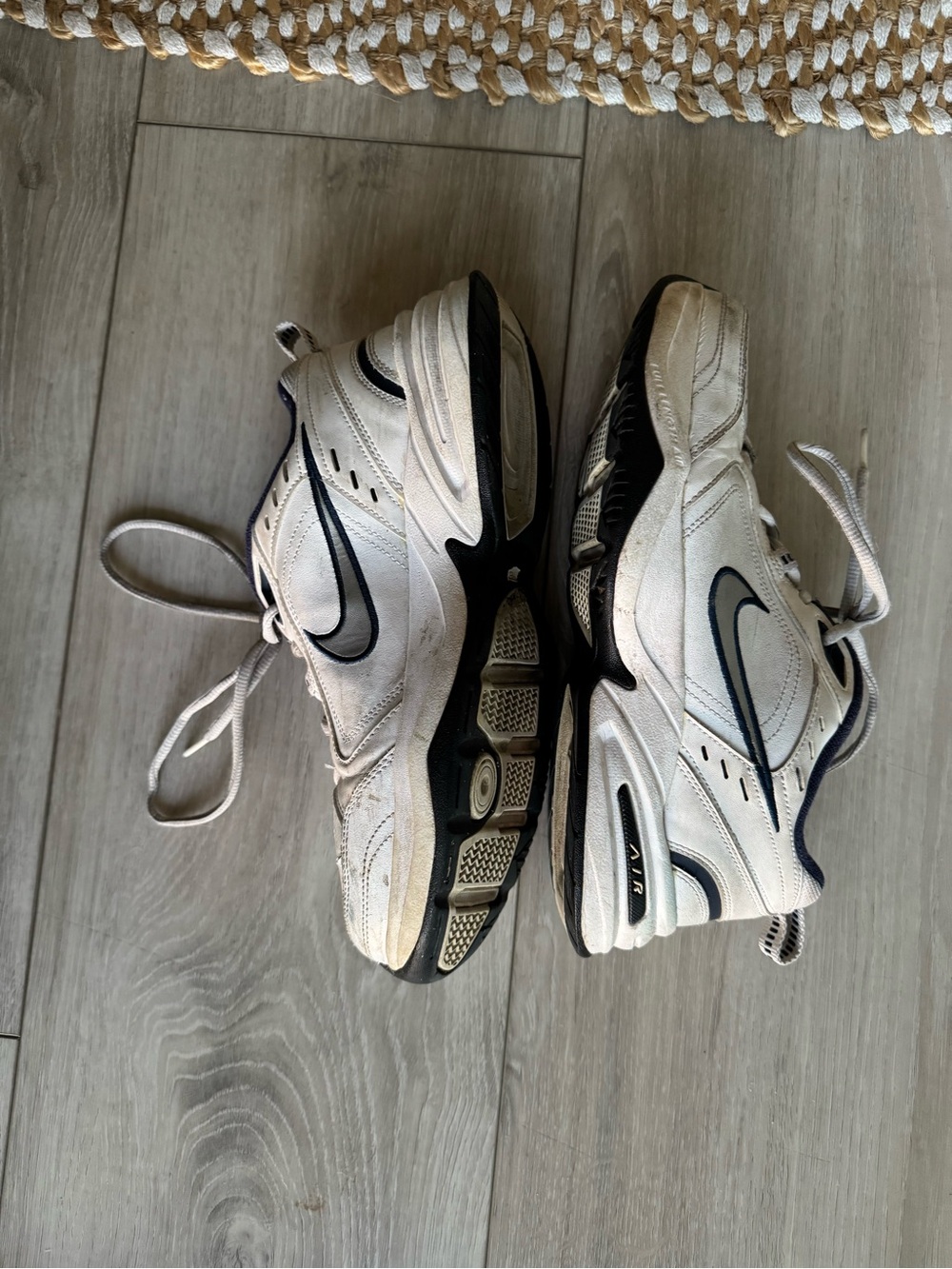 Nike Air White and Navy Blue Old School